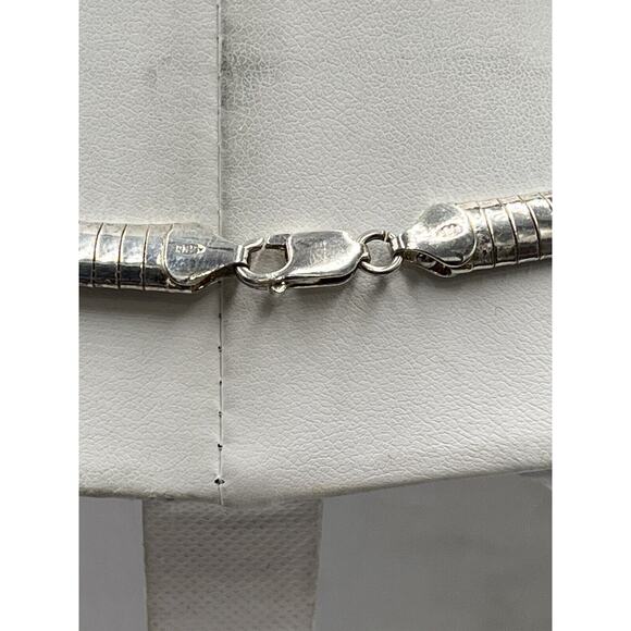 Sterling Silver Italy Omega 925 Chain Necklace 7mm 17”‎ 37. 43 Grams - Picture 5 of 11